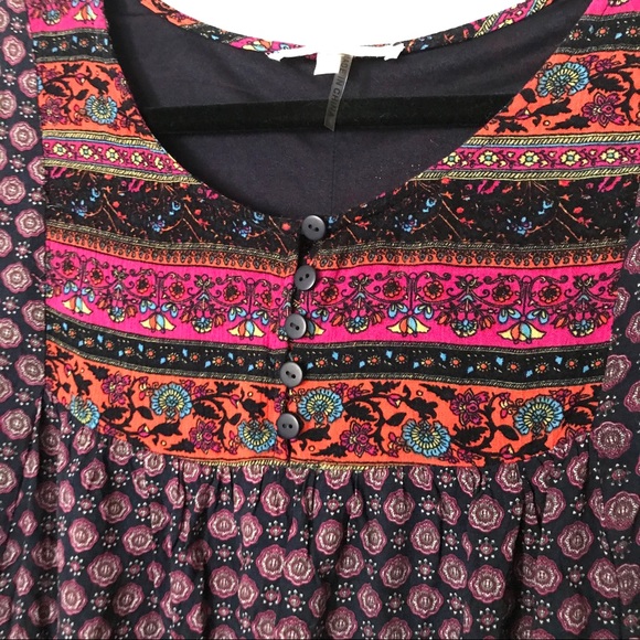 Entro boho multicolor print dress tunic small - Picture 5 of 9
